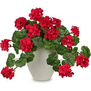 Red Realistic Silk Flowers Wide Artificial Lush Home Door Patio Hanging Decor